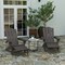 Merrick Lane Ridley HDPE Adirondack Chair with Cup Holder and Pull Out Ottoman, All-Weather HDPE Indoor/Outdoor Lounge Chair